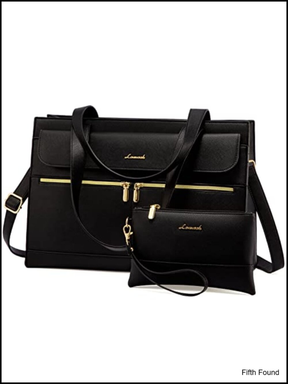 LOVEVOOK Waterproof PU Leather Laptop Bag for Women 15.6 Inch Tote Briefcase